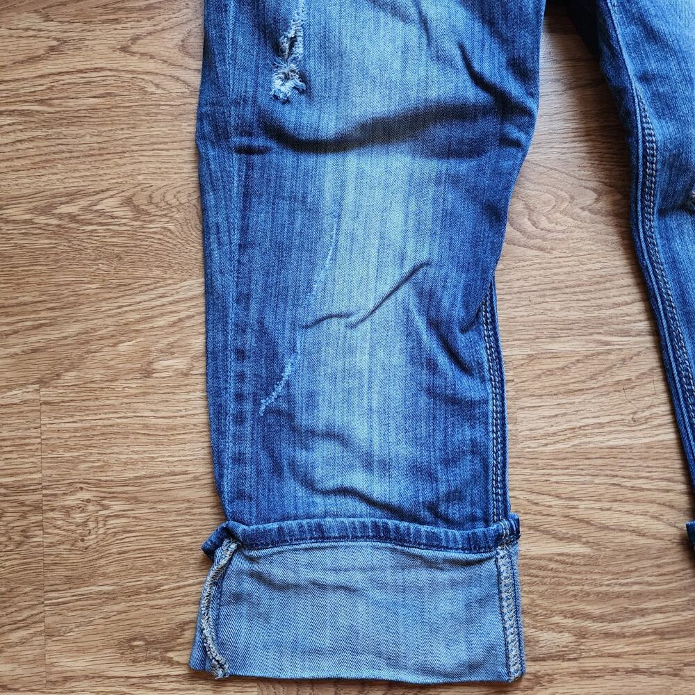 Madison Denim Co Capri Jeans Womens Size 7/8 Stretch Distressed Cuff Embroidered - Picture 4 of 14